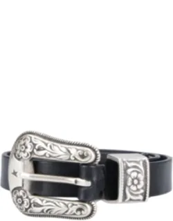 Western Buckle Leather Belt