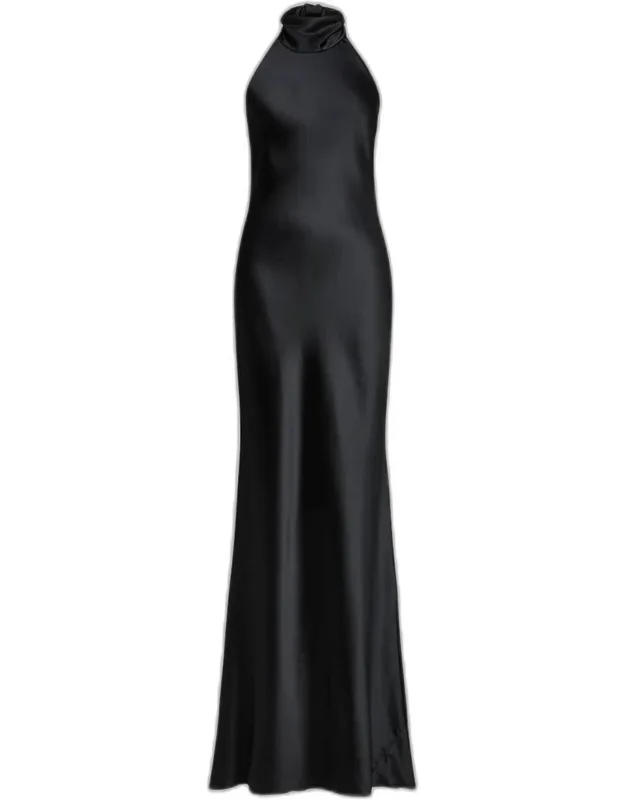 Chilton Stretch Satin Evening Dress