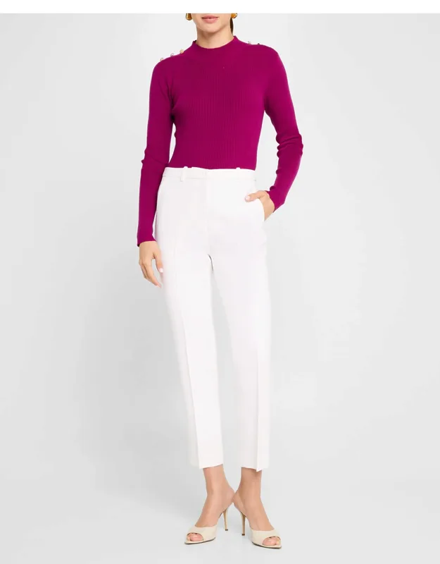 The Yana Ribbed Mock-neck Sweater