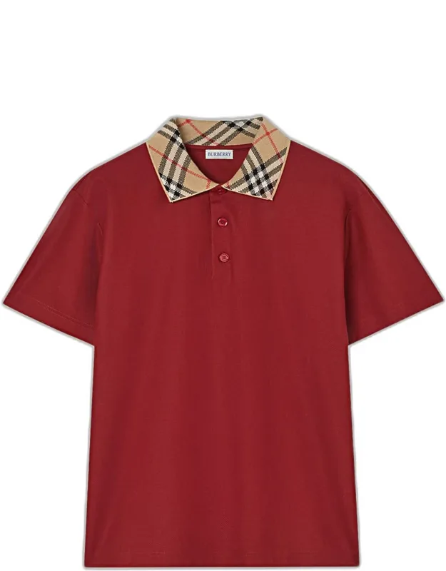 Evan Check-collar Cotton Polo Shirt