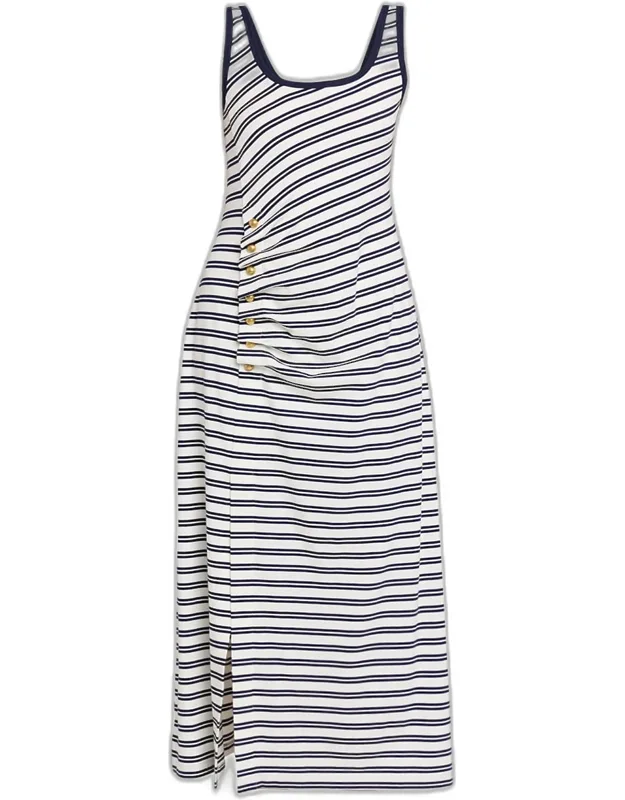 Striped Cotton Jersey Maxi Dress