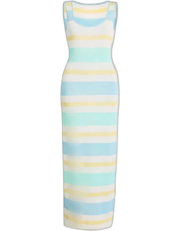 Striped Knit Maxi Dress