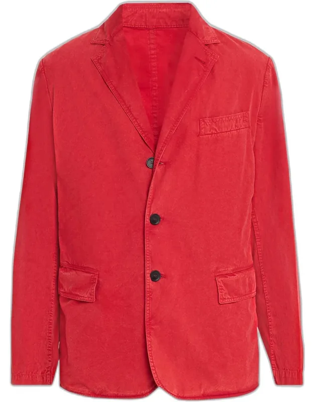 Cotton And Silk Single-breasted Blazer