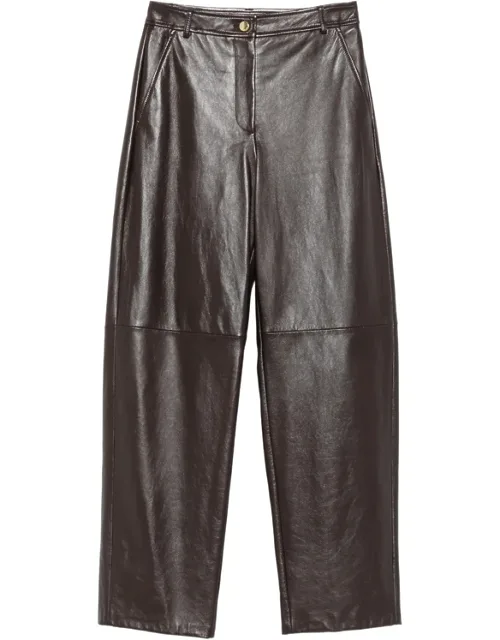 Wide-leg Leather Trousers
