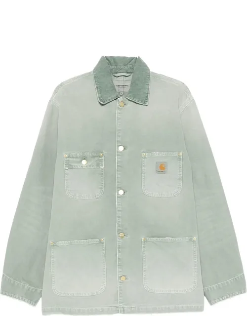 Corduroy-collar Logo-patch Jacket