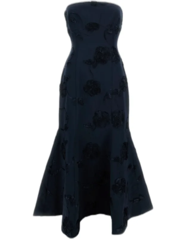 Midi Dress With 3d Flowers