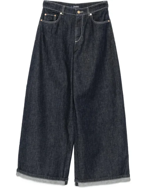Wide-leg Turn-up Jeans