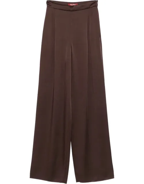 Satin-finish Wide-leg Trousers