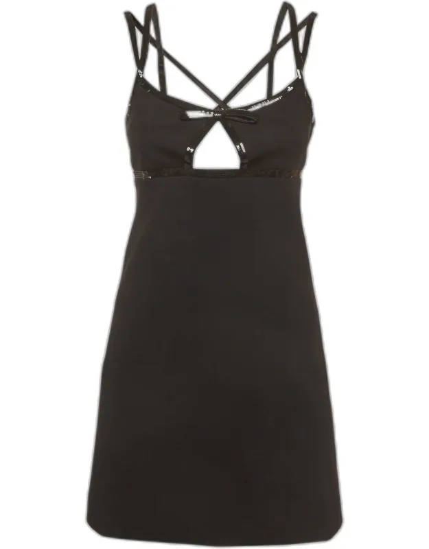 Sequin Embellished Crepe Faille Cady Mini Dress