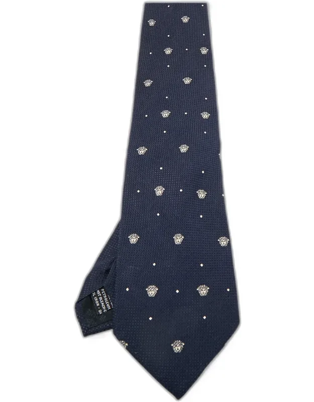 Vintage Medusa Motif Silk Traditional Tie