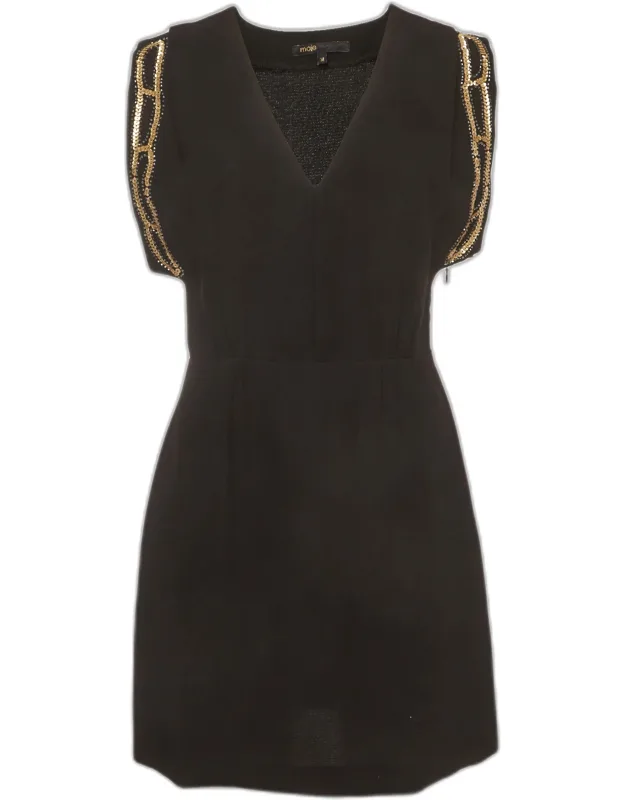 Crepe Short Sleeve Embellished Rivera Dress
