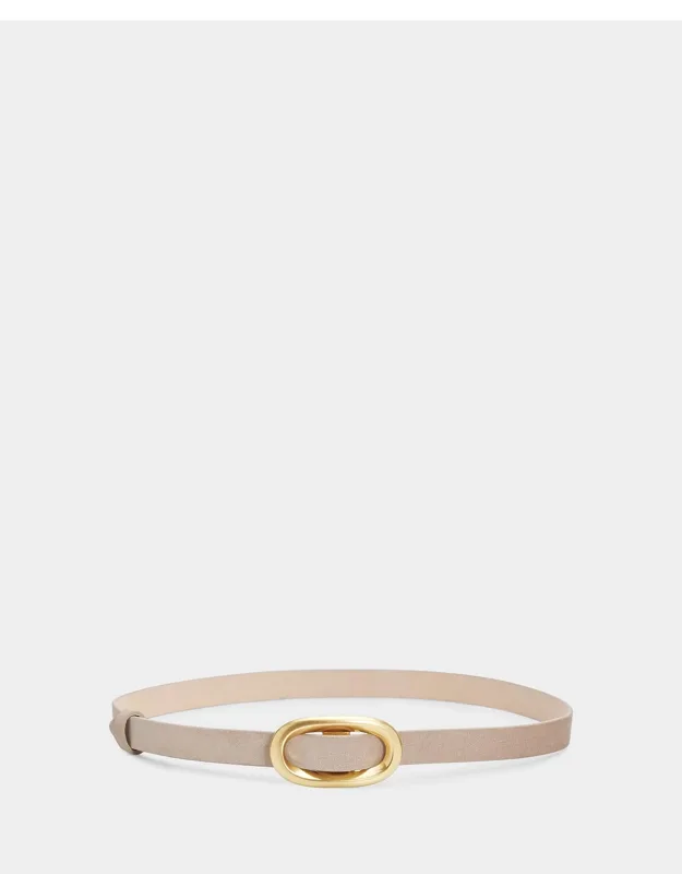 Harper Suede Belt With Goldtone Hardware And Buckle Closure