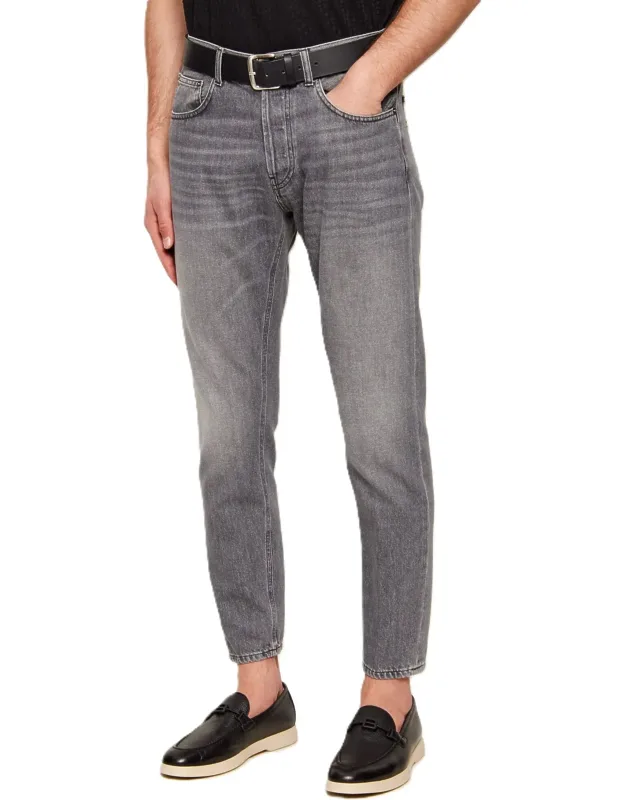 Washed Grey Tapered Jeans
