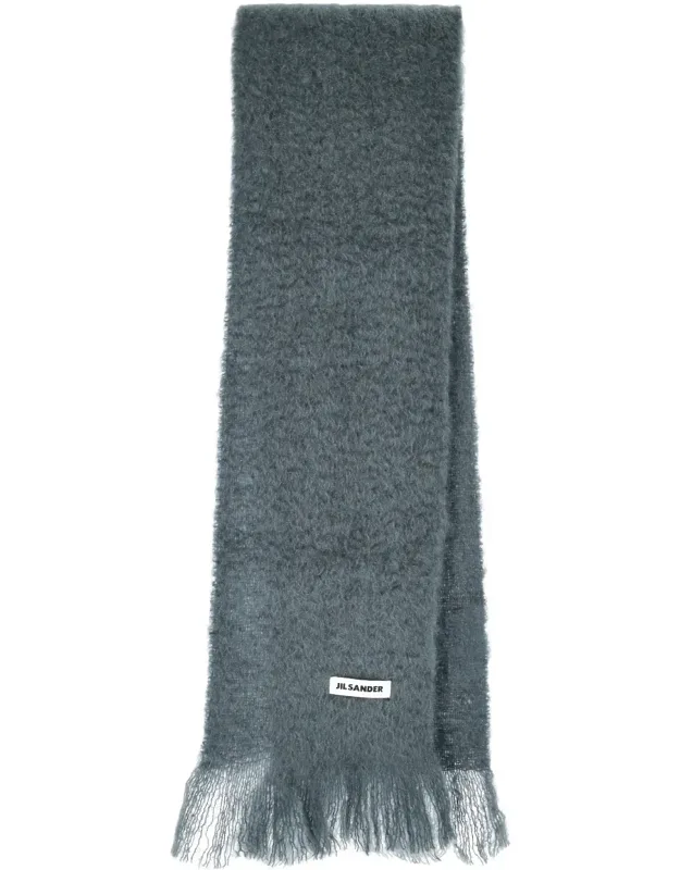 Fuzzy Texture Fringed Scarf