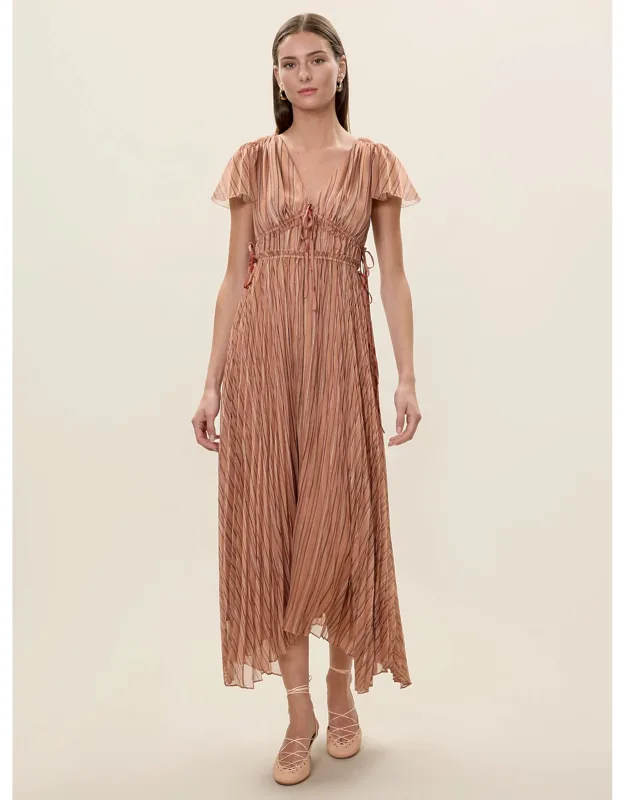 Celeste Stripe Pleated Dress
