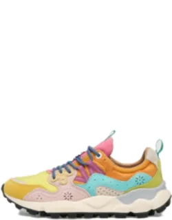 Multi-colored Sneakers With Chunky Soles And Decorative Perforations