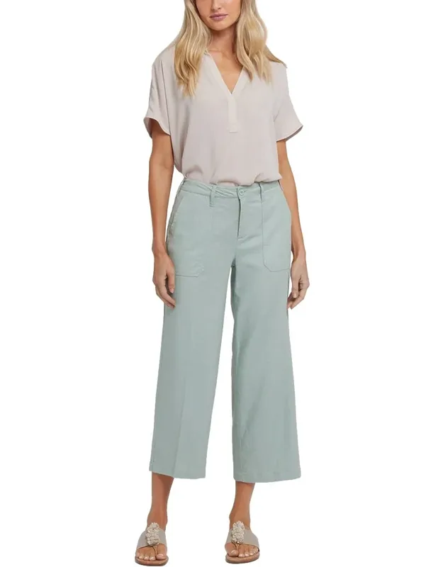 Cargo Linen-blend Wide Leg Jeans