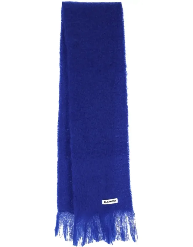Mohair Blend Fringed Scarf