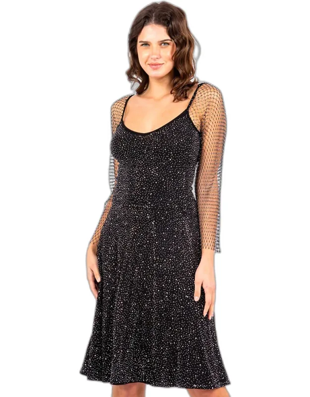 Bling Studded Pleated Dress