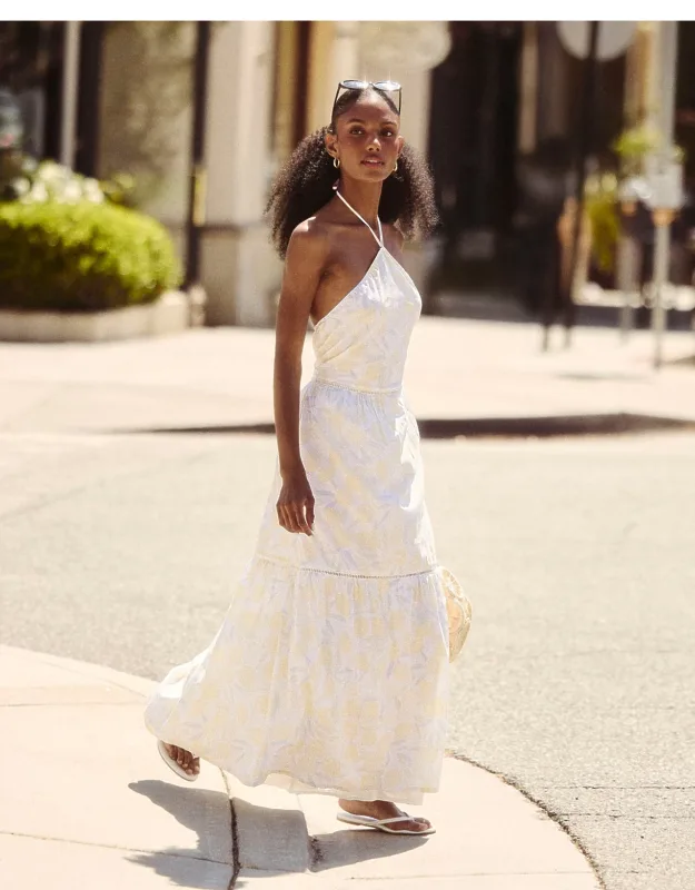 Lia Lemon Maxi Dress - Lemon Print