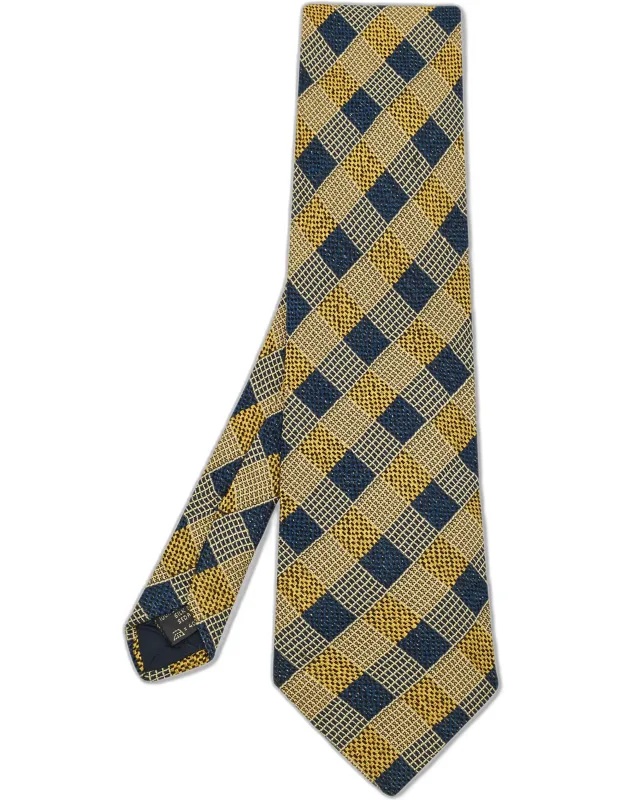 Check Pattern Silk Tie