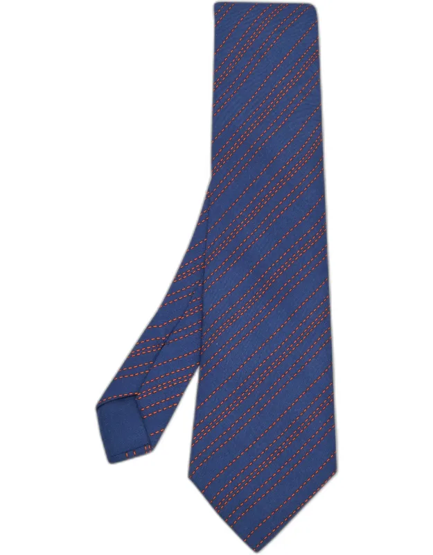 Diagonal Striped Silk Tie