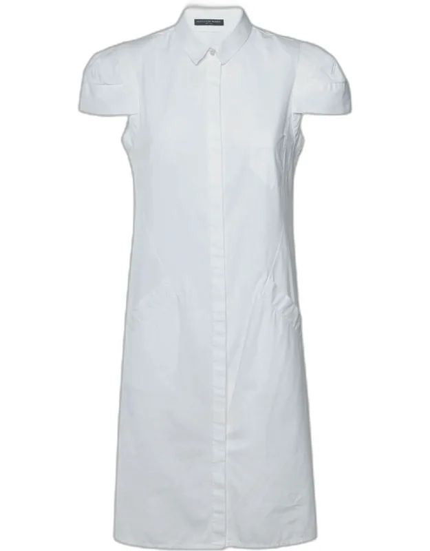 Cotton Button Front Shirt Dress