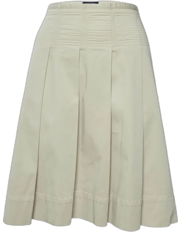 Vintage Cotton Pleated Knee Length Skirt