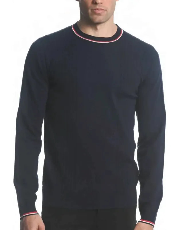 Textured Knit Crew Sweater