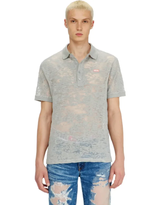 Polo Shirt In All-over Devoré Jersey