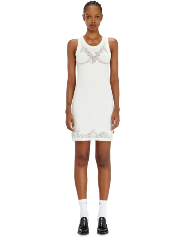 Mini Tank Dress With Devoré Lace Effect