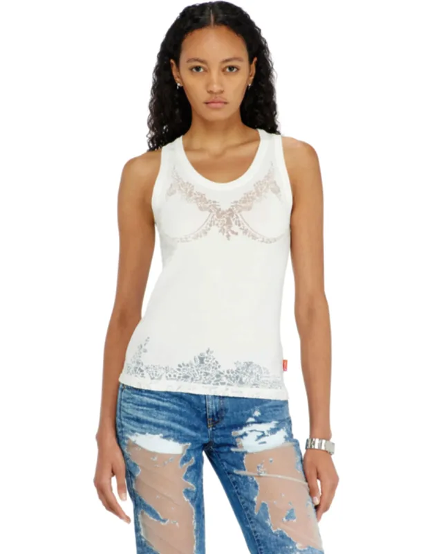 Tank Top With Devoré Lace Effect