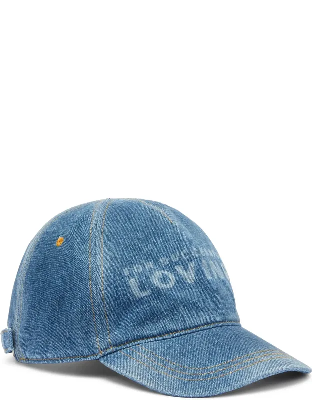 Denim Baseball Cap With For Successful Loving Logo