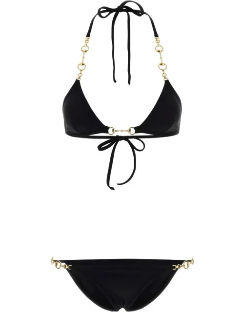 Horsebit Chain-strap Bikini