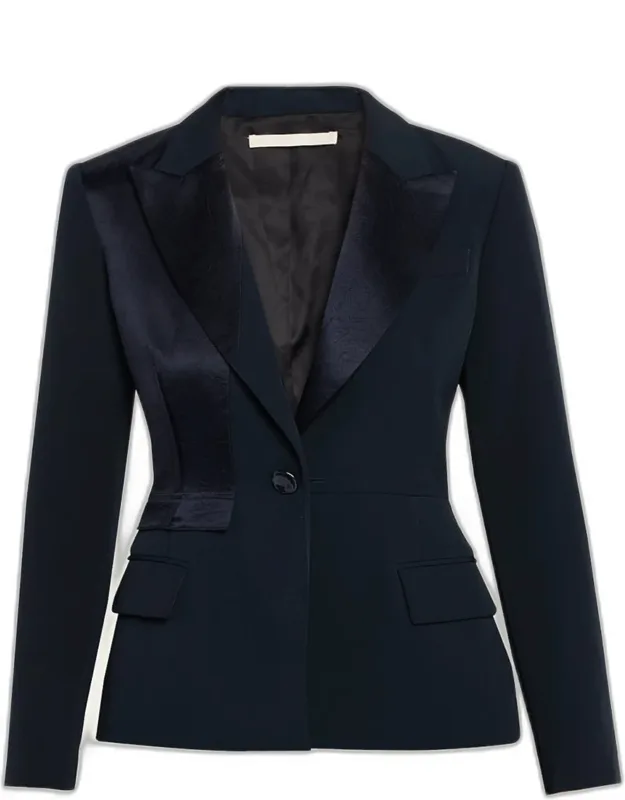 Tailored Satin-trim Blazer