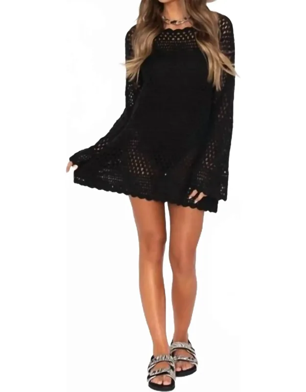 Pullover Crochet Mini Dress