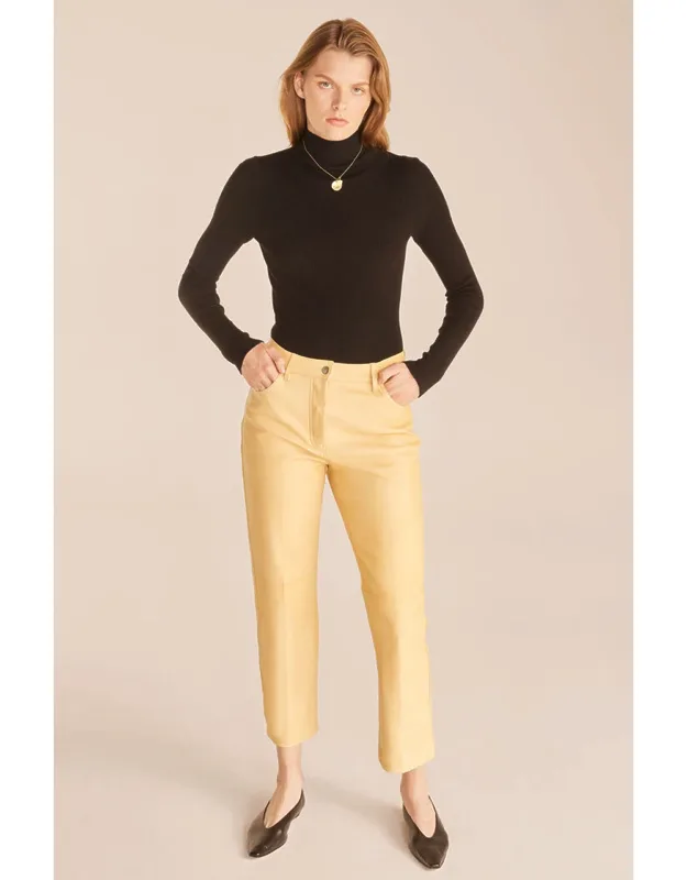 Crop Leather Pants