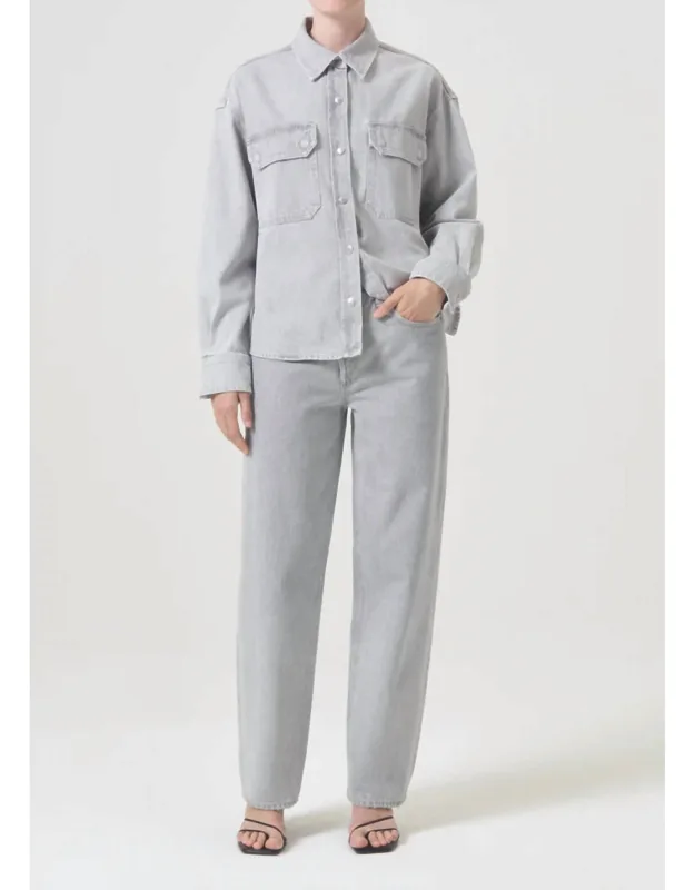 Gwen Slice Shirt Top In Rain