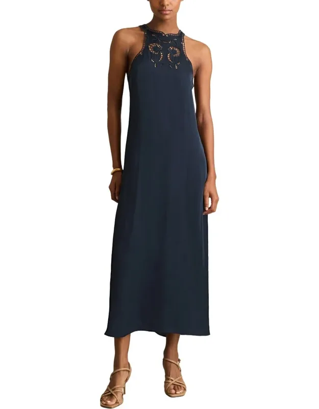 Cutout Detail Satin Dress
