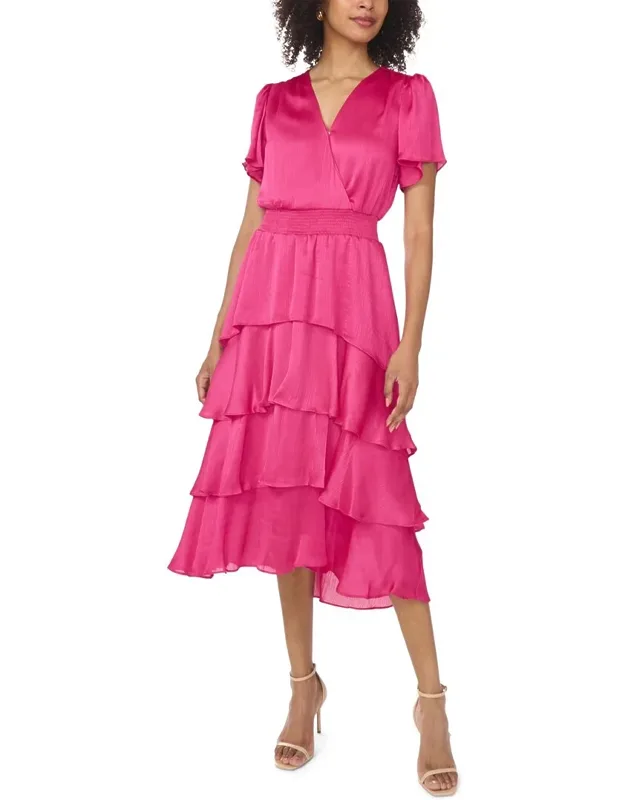 Surplice Tiered Maxi Dress