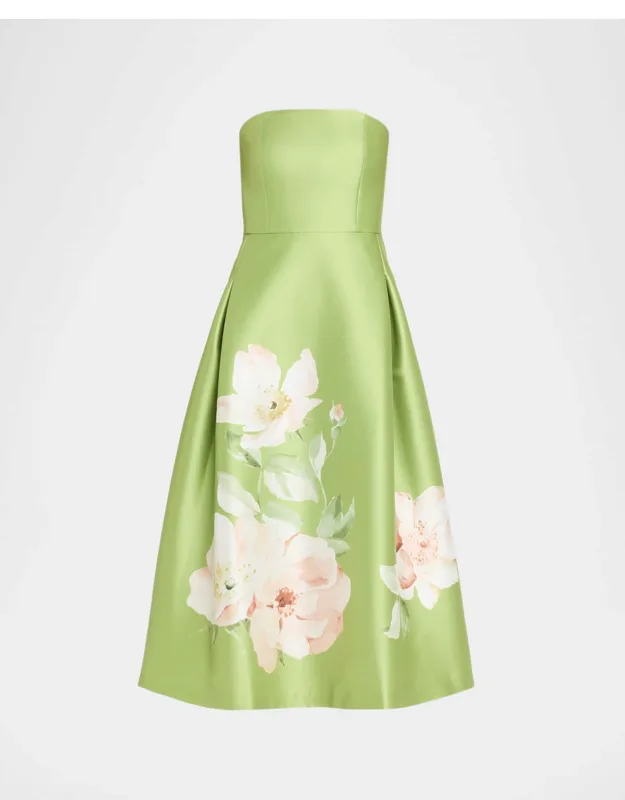 Shay Strapless Floral-print Midi Dress