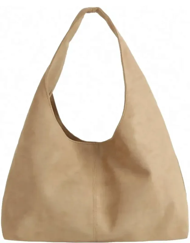 Vegan Suede Hobo Bag