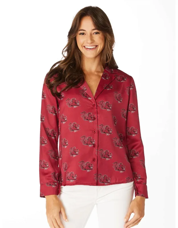 Gamecock Button Up Long Sleeve Top