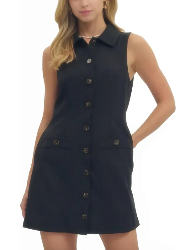 Button Front Mini Dress