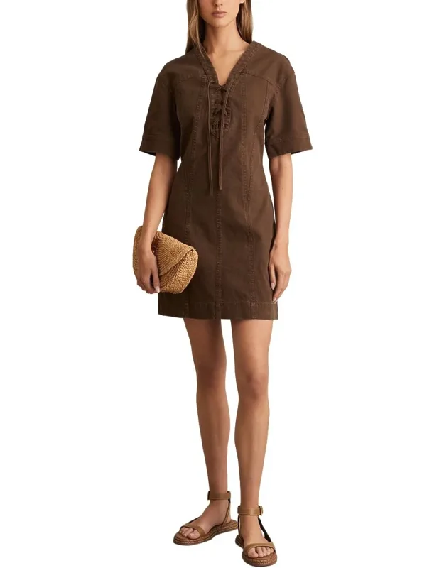 Lace Up Shift Dress
