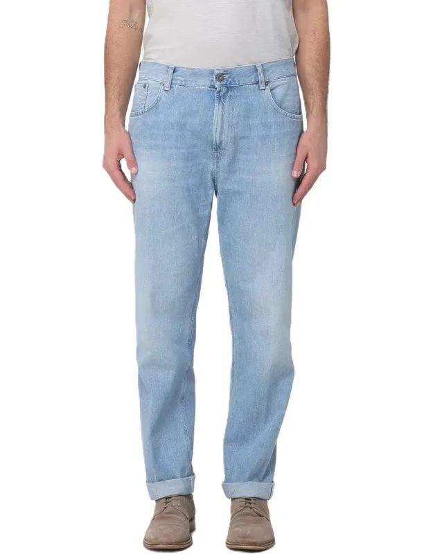 Light Blue Denim Jeans With Relaxed Fit
