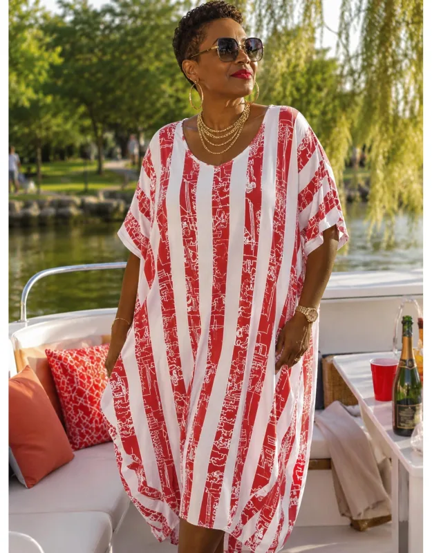 Striped Tuck Front Dress