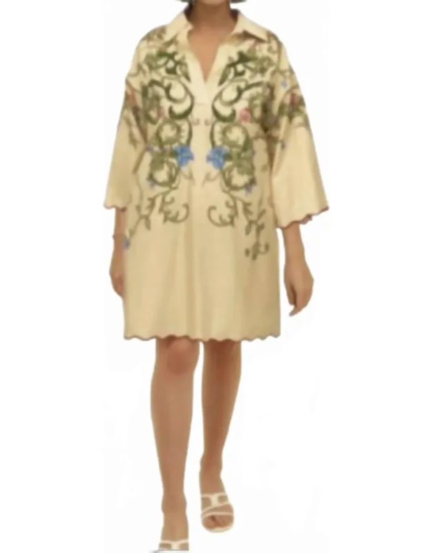 Scalloped Hem Floral Dress