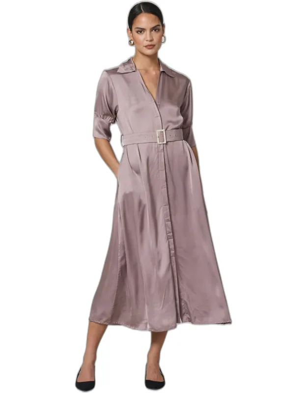 Belted Silk Dress
