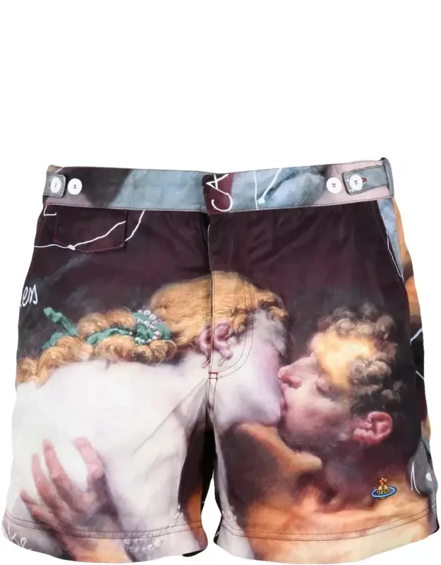 Vibrant Multicolor Artistic Swim Shorts